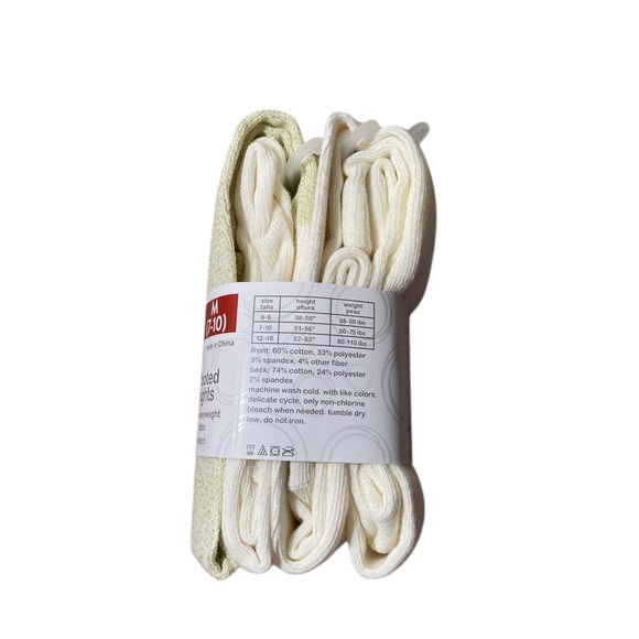 Wonder Nation Gold Lurex And Ivory Footed Tights - Picture 6 of 8